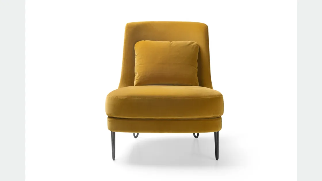 Poltroncina retrò in velluto Chris di Bodema