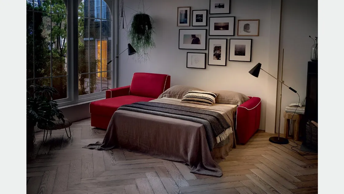 Divano Letto in tessuto Dakota di Felis