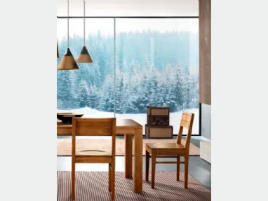 Sedia Tess completamente in legno color miele di FGF Mobili