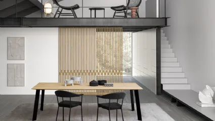 Tavolo Manhattan in Rovere massello con gambe in ferro di Devina Nais