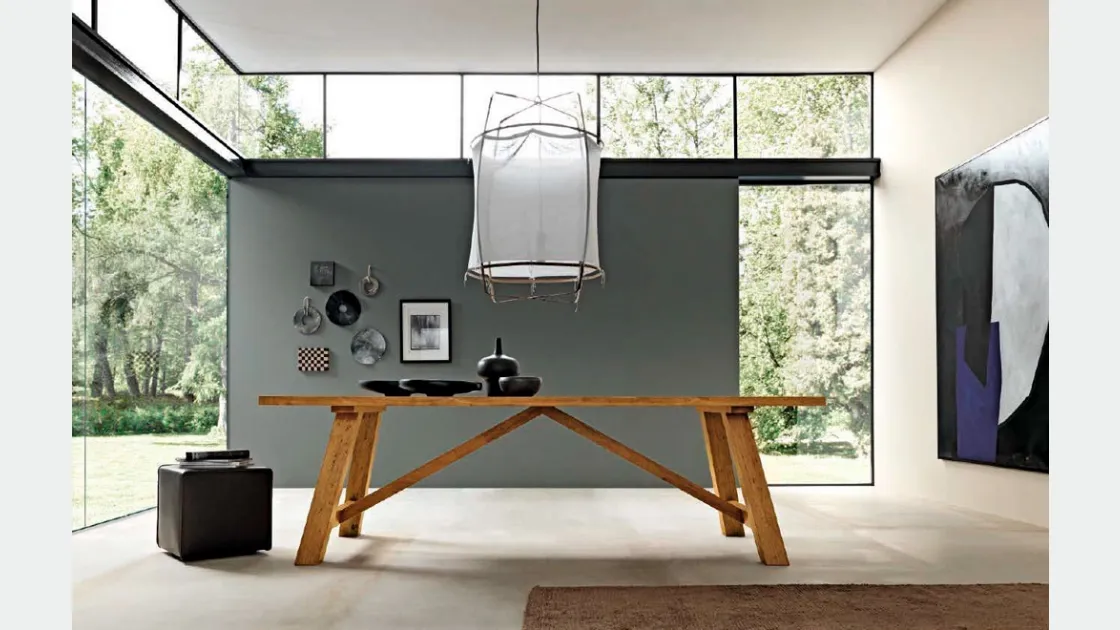Tavolo in legno massello finitura Groove Style di FGF Mobili
