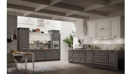 Cucina Classica ad angolo Lola 02 in Grigio Antracite e Bianco Gesso di Arrex