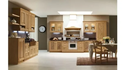 Cucina Classica ad angolo Carola 05 in Rovere Naturale di Arrex