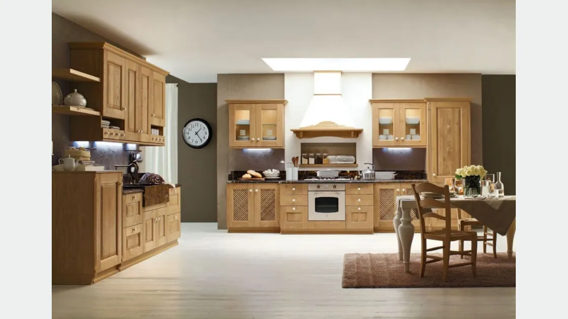 Cucina Classica lineare Carola in Rovere Naturale di Arrex