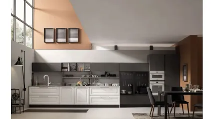 Cucina Classica lineare Lola 07 in Frassino e Metal Piombo di Arrex