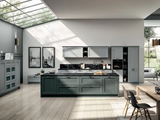 Cucina Classica Nora angolare in legno laccato Decapé Ecru di Arrex