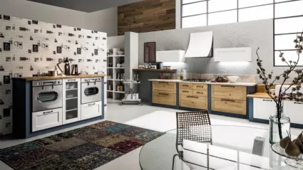Cucina ad angolo in Muratura Curry 08 in Rovere Naturale di Arrex