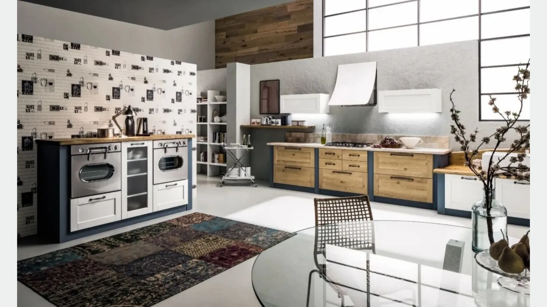 Cucina ad angolo in Muratura Curry 08 in Rovere Naturale di Arrex