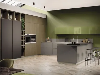 Cucina Moderne AL 32 Fenix Grigio Londra di Arrex