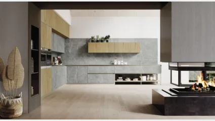 Cucina Moderna AL32 Gres pietra e Rovere di Arrex