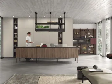 Cucina Moderna lineare AL 32 in HPL Noce Savoia di Arrex