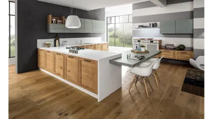 Cucina Moderna Curry 02 in Rovere Naturale di Arrex