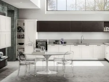 Cucina Moderna angolare Fiorella 02 in laminato bianco di Arrex