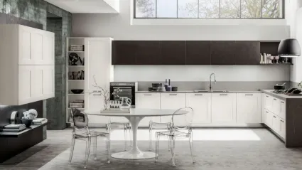 Cucina Moderna angolare Fiorella 02 in laminato bianco di Arrex