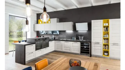 Cucina Moderna con penisola Fiorella 06 in laminato meringa di Arrex