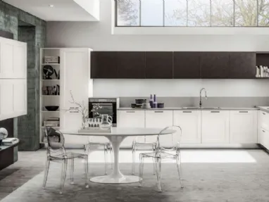 Cucina Moderna Fiorella Matrix Bianco e Cemento di Arrex