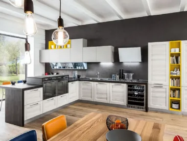 Cucina Moderna Fiorella Matrix Meringa e Cemento Airone di Arrex