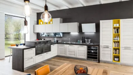 Cucina Moderna Fiorella Matrix Meringa e Cemento Airone di Arrex