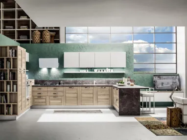 Cucina Moderna Fiorella Matrix Soia e Bianco Lucido di Arrex