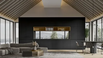 Cucina Moderna lineare Gea 02 in PET Vulcano di Arrex