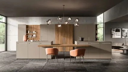 Cucina Moderna con isola Time 01 2023 in melaminico di Gentili Cucine