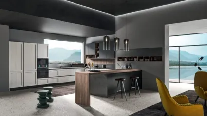 Cucina Moderna con penisola Time 12 in melaminico di Gentili Cucine