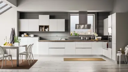 Cucina Moderna angolare Mango in Frassinato Artico e Platino di Arrex