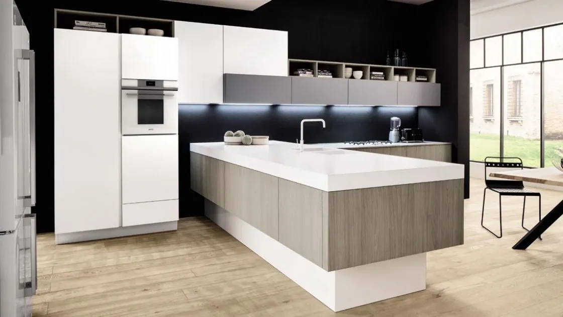 Cucina Moderna Primavera Origano e laccato bianco di Arrex