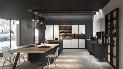 Cucina Moderna con isola Time 02 in melaminico di Gentili Cucine