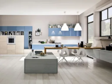 Cucina Moderna Zenzero Rovere Naturale e laccato Cielo di Arrex