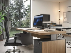 Scrivania Direzionale 01A in melaminico Noce Naturale e Lavagna di Cinquanta3